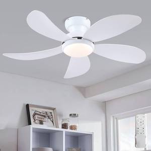 lot 19750 image: PHORUS 42 White Low Profile Ceiling Fans with Lights and Remote, Small Modern Flush Mount Ceiling Fans with Quiet Reversible DC Motor, Dimmable 3 Colors 6 Speeds