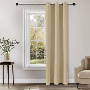lot 20130 image: ChrisDowa Blackout Curtains 72 inches Long for Bedroom - Grommet Thermal Insulated Room Darkening Curtains for Living Room (1 Panel, Biscotti Beige, 42 x 72 Inch)