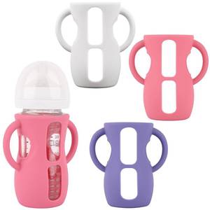 lot 20139 image: 3 Pack Silicone Sleeves with Handles for Avent Natural Glass Baby Bottles, Anti Breakage Baby Bottle Holder, Compatible Philips Avent Glass Natural Baby Bottles 8 oz