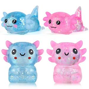 lot 20140 image: Axolotl Squishy Fidget Toys,Tedmax 4 Pack Squeeze Toys,Cute Glitter Malt Sugar Ultra-Soft Slow Rising Stretchy Stress Ball,Anxiety Relief for Kids & Adults Party Favors,Birthday & Classroom Prizes (2 PACK)