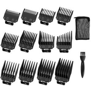 lot 20141 image: 12 Pack Replacement for Wahl Clipper Guards Set, Guide Comb Attachment Compatible with Wahl Clipper Guard, 116 to 1 with Taper Guards, Black