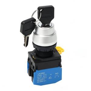 lot 20143 image: STARELO 22mm Key Switch 3 Position Maintained 2NO Latching Rotary Key Switch 10A 660V LA38M-20Y-31.(3 Position Maintained)