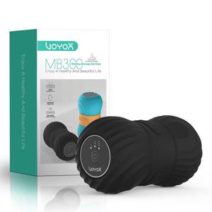 lot 20146 image: VOYOR-HEALTH Vibrating Peanut Massage Ball Roller, Electric Double Lacrosse Massage Ball with 4 Intensities for Muscle Pain Relief, Rechargeable Deep Tissue Massage, Yoga Sports Fitness MB300 (Black)