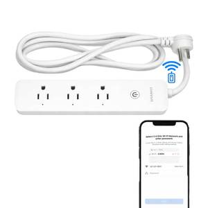 lot 20150 image: LINKVOLT Smart Power Strip WiFi Surge Protector Alexa Google Home Voice Control Outlet Extender for Home Office 3AC 15A 1875W 2.4GHz Voice Control