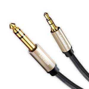 lot 20154 image: XANHAM 3.5mm to 14 Stereo Audio Cable 16 Feet 5M, 18 to 6.35mm 14 TRS Male Aux Cord Double Shielded with Braiding for Guitar, Amplifiers, PC, Home Theater, Speaker, etc.