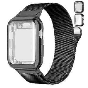lot 20166 image: Magnetic Band and Case for Apple Watch Band 40mm 41mm 38mm 44mm 45mm 46mm 42mm WomenMen,Stainless Steel Milanese Loop Bracelet Strap with Cover Combo iWatch series 11 10 9 8 7 6 5 4 SE Ultra2 3 49mm
