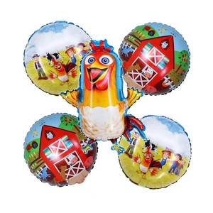 lot 20171 image: Rooster Balloon Farm Animals Theme Party Balloon Set Colorful Cute Farm Chicken Barn balloons for Baby Shower, Chick Farm Party Decorations, Barnyard Birthday Party Supplies