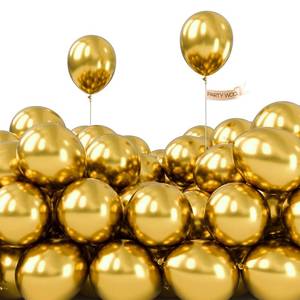 lot 20179 image: PartyWoo Metallic Gold Balloons 50pcs 5 Inch Small Mini Chrome Gold Latex Balloons for Graduation Baby Shower Gender Reveal Wedding Bachelorette New Year Birthday Party Decorations Gold-G101