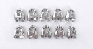 lot 20202 image: HIGOOD 316 Inches 304 Stainless Steel Wire Rope Cable Clip Clamp, 10 Pack.