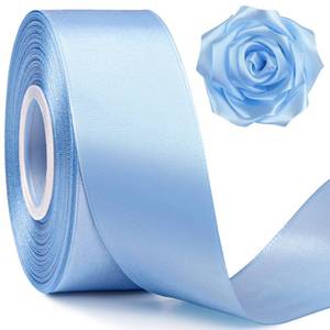 lot 20203 image: Mauproy 1-12 Inch Wide Sky Blue Satin Ribbon, 50 Yards Solid Polyester Fabric Ribbon for Roses Making, Gift Wrapping, Fathers Day, Flower Bouquets, Wedding Decorations, Handmade Crafts