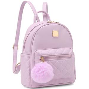 lot 20206 image: Barsine Girls Fashion Mini Backpack Purse Small Cute Plaid Leather Women Backpacks Little Bag (Purple)