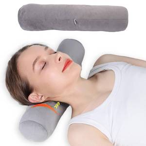 lot 20213 image: Anti Cellulite Health Cervical Neck Roll, Comfortable and Highly Resilient Bolster Pillows, Round Neck Pillows Support for Sleeping  Large Size Bolster Pillow for Bed, Legs, Back and Yoga (Grey)