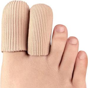 lot 20215 image: Bukihome 8 PCS Toe Protectors, Silicone Toe Caps Closed Toe Surface Fabric Sleeve Protectors, Prevent Pain Relief for Corns, Blisters and Ingrown Toenails (2PCS Large Size 6PCS Medium Size)Upgrade
