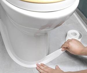 lot 20232 image: White Caulk Tape Waterproof Self Adhesive, Toilet & Bathtub Sealant Strip, Peel & Stick Caulking Tape for Floor Tile Corner Trim & Shower, Bathroom Accessories, Better Than Silicone Caulk