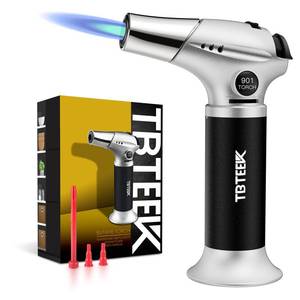 lot 20236 image: TBTEEK Butane Torch, Kitchen Torch Cooking Torch with Safety Lock & Adjustable Flame for Cooking, BBQ, Baking, Brulee, Creme, DIY Soldering(Butane Not Included)