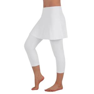 lot 20239 image: ANIVIVO Skirted Leggings for Women Capri, Athletic Tennis Skirt with Leggings Golf Pickleball Clothes with Pockets(White M)