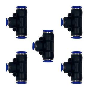 lot 20282 image: 5 Pcs 12 x 38x 12 Pneumatic T Shaped 3 Way Tube Reducer Connector,Quick Push to Connect Tee Fitting