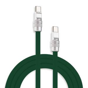 lot 20295 image: chubbycable Chubby 2.0 USB C 240W Fast Charging Cable Silicone Soft Durable USB C Cable Extra Thick Charger Cord Compatible with iPhone 17-15 Series iPad, Dark Green, Type-C to Type-C, 3.3FT