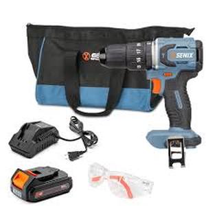 lot 5372 image: SENIX X2 20V Cordless Brushless Drill Driver Kit
