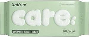 lot 3649 image: Unifree Facial Towels 60 Count Pack