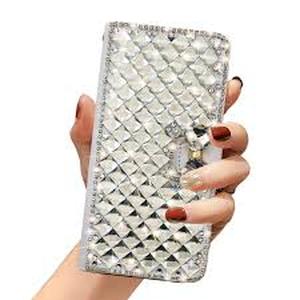 lot 14304 image: White Leather Smartphone Wallet Case with Card Slots