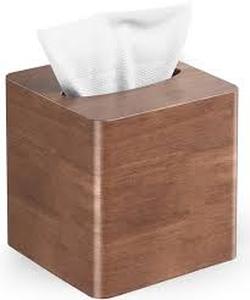 lot 14355 image: Wooden Cube Tissue Box Cover 6� in