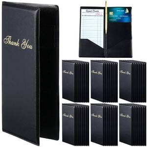 lot 1176 image: 40 Pcs Check Presenters for Restaurants, Guest Check Card Holders Black Restaurant Bill Book Tip Holders with Gold Thank You Imprint Guest Checkbook for Servers Waitress Waiter