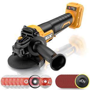 lot 1188 image: GOTUU Cordless Angle Grinder for DEWALT 20V MAX Battery, 4-12 Power Brushless Cut Off Tool with Safe Paddle Switch, 3 Variable Speed, with Cutting Grinding Polishing Accessories, Tool Only