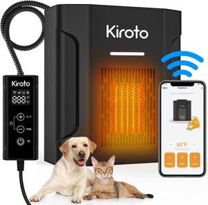 lot 1191 image: Dog House Heater With Thermostat, Dog Heater With Wifi Control, Pet House Heater For Outside Doghouse, 300w Chicken Coop Heater With Ac For Winter Time, Heater For Dog House Outdoor,45-113°F