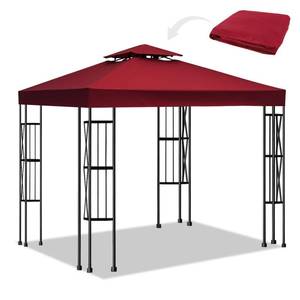 lot 1197 image: 10x10 Canopy Replacement top Double Tiered Polyester Replacement Canopy for Gazebo Pergolas Tent Patio Roof Top Cover(Frame Not Include) (Wine red)