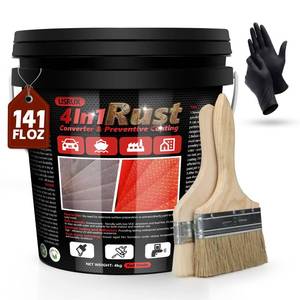 lot 1211 image: 4-in-1 Rust Converter & Metal Primer, 141 Fl OZ Red Rust Inhibitor Paint for Metal, Remove & Convert Rust And Also Protect, Industrial Grade Water Based Rust Reformer, Heat Resistance & UV Resistant