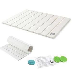 lot 1224 image: Foldable Diatomite Stone Drying Mat for Kitchen Counter, Fast Drying Dish Drying Mat, Stone Dish Drying Mat, Dish Mat Drying Kitchen Mat, Kitchen Drying Mat with 3 Silicone Dishwashing Brushes