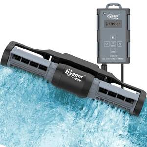 lot 1227 image: hygger Aquarium Gyre Wave Maker 1850GPH for 40-125 Gallon Fish Tank Cross-Flow Pump Adjustable Aquarium Water Circulation Powerhead 18W with Controller Magnetic Base