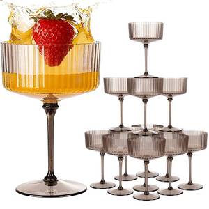 lot 1242 image: LIYH 20pcs Plastic Martini Glasses Disposable 10 Oz Clear and Gold Plastic Cups Coupe Glasses Cocktail Champagne Tower Perfect for Any Party, Bar, Beverage