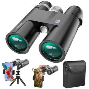 lot 1251 image: 18x50 Professional Large View Binoculars for Adults with Upgraded Phone Adapter, Tripod and Tripod Adapter - Waterproof Binocular with BaK4 prisms for Bird Watching,Hiking,Outdoor Adventures