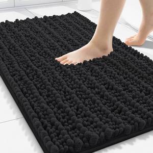 lot 1260 image: Smiry Bathroom Rugs Mat 30x20, Extra Soft Absorbent Chenille Bath Rugs, Non Slip Rubber Backing Machine Washable Quick Dry Bath Mats for Bathroom Floor, Tub, Shower, Home Decor Accessories, Black