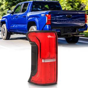 lot 1268 image: SAFAUTOPARTS Full Led Tail Light Assembly for 2024 2025 2026 Toyota Tacoma OE Factory Style Red wo Tailgate Switch Taillight Rear Brake Lamp Left Driver Side,Chrome Housing Clear Lens