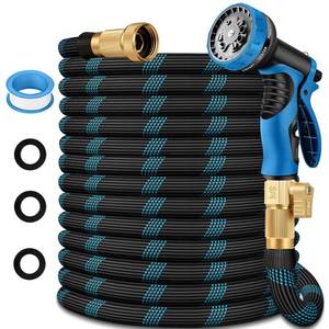 lot 2232 image: 25 ft Garden Hose - 2026 New Upgraded Flexible Water Hose - Ultra Lightweight Kink-free Car Washing Pipe with 10 Function Sprayer and 34 Solid Brass Fittings - Durable,Leak proof Garden Hoses