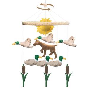lot 2240 image: Teeloray Baby Mobile for Crib Mallard Duck Baby Crib Mobile for Boys Girls Handmade Felt Dog Nursery Decor Duck Hunting Decor Infant Toddler Room Hanging for Bassinet Gender Neutral Newborn Gift