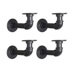 lot 2271 image: YCCO Industrial L Pipe Shelf Brackets for 7-14 in Depth Wood,Heavy-Duty 34 Iron,Wall Mount Floating Shelf Bracket L Metal Pipe Shelving Brackets for Wood-Black DIY Pipe Shelves(6.73.1 Inch 4 Pack)