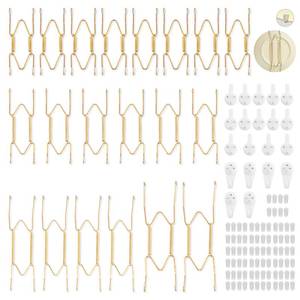 lot 2272 image: Bilillo 20 pcs Plate Hangers for The Wall, 46810 Inch Invisible Decorative Wall Plates Hangers, Stainless Steel Plate Wall Holders for Display Various Sizes with Hooks for Decorative