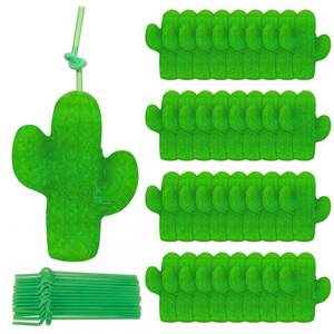 lot 2287 image: Yungyan 36 Set Cactus Party Cups Drink Pouches with Straws Cinco De Mayo Plastic Cup Zipper Smoothie Bags Reclosable Alcohol Pouches, Leakproof Drink Bags for Juice for Mexican Cactus Party Supplies