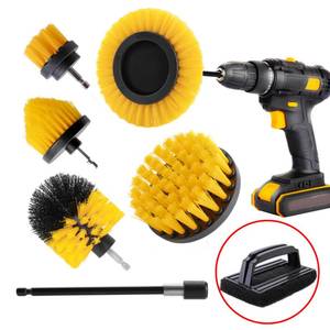 lot 2288 image: Vizava 7 Piece BBQ Grill Cleaning Brush Ultra Stiff Drill Powered Cleaning Brushes Nylon Safe Bristle BBQ Grill Rust Remover Gift for Dad Grill Cleaner for Outdoor Grill (Yellow)