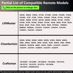 lot 2307 image: Universal Garage Door Opener Keypad Compatible with Liftmaster Chamberlain Craftsman Opener with Purple Yellow Red Orange Green Learn Button Wireless Keypad Replacement (Gray)