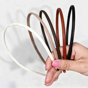 lot 2334 image: MBAIYO 5Pcs Thin Leather Headbands for Women, Cute Solid Simple Leather Party Headband Skinny Comfortable Non-Slip Hair Accessories for Women Girls (BeigeBrownBlackWhiteTan)