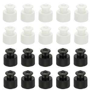 lot 2345 image: uxcell 20 Pcs 24410 Plastic Push Pull Caps, 24mm Water Bottle Caps Twisted Sport Bottle Lids Leak Proof Lid for Water Bottles Replacement Portable Bottles Lid, WhiteBlack