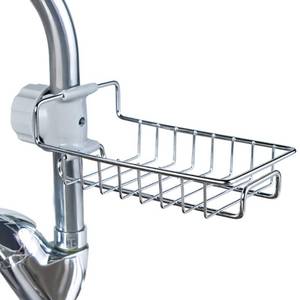 lot 2350 image: Sink Caddy Organizer, Stainless Steel Faucet Storage Rack Sponge Holder for Kitchen Accessories(Silver)