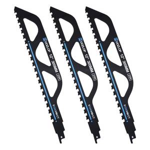 lot 2359 image: MUOZLOP 12 inch Masonry Reciprocating Saw Blades,2TPI Carbide Blade Strong teeths for Cutting Brick, Cement, Porous Concrete��3 Pack (3, 12 inch)