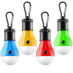 lot 2368 image: FLY2SKY Portable LED Tent Lamp, Clip Hook Hurricane Emergency Light Bulb, Camping Equipment Lanterns for Hiking, Backpacking Outage, B-CLOSED-HOOK, 4 Packs