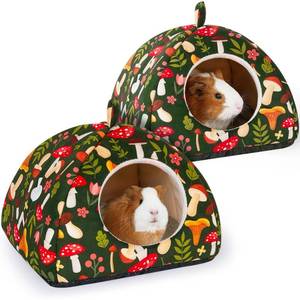 lot 2380 image: Glittme Guinea Pig Hideout 2Pack - Soft Pads, Washable, Non-Slip Bottom - Rabbit & Hamster Hideout, Ferret Accessories